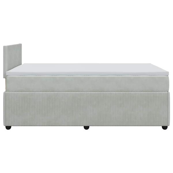 Boxspringbett mit Matratze Hellgrau 120x190 cm Samt