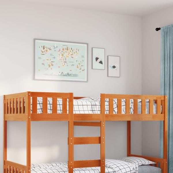 ARDEBO.de - Kinderbett ohne Matratze Wachsbraun 75x190 cm Massivholz Kiefer