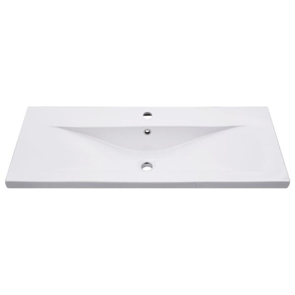 2-tlg. Badmöbel-Set Keramik und Holzwerkstoff