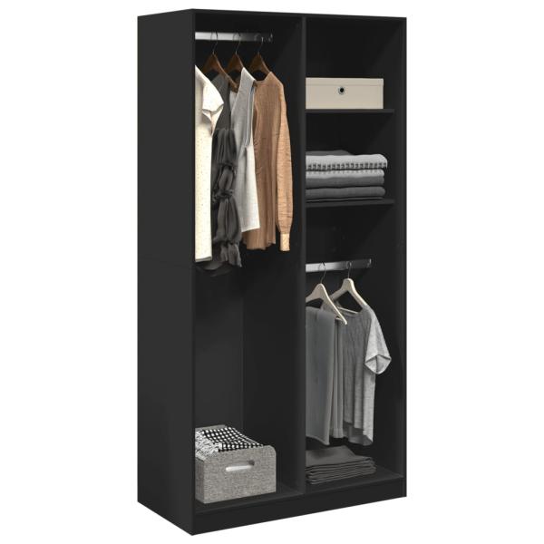 ARDEBO.de - Kleiderschrank Schwarz 100x50x200 cm Holzwerkstoff