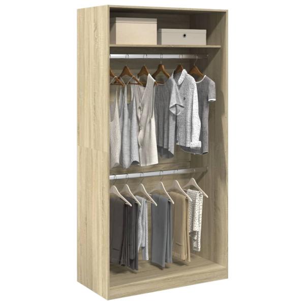 ARDEBO.de - Kleiderschrank Sonoma-Eiche 100x50x200 cm Holzwerkstoff