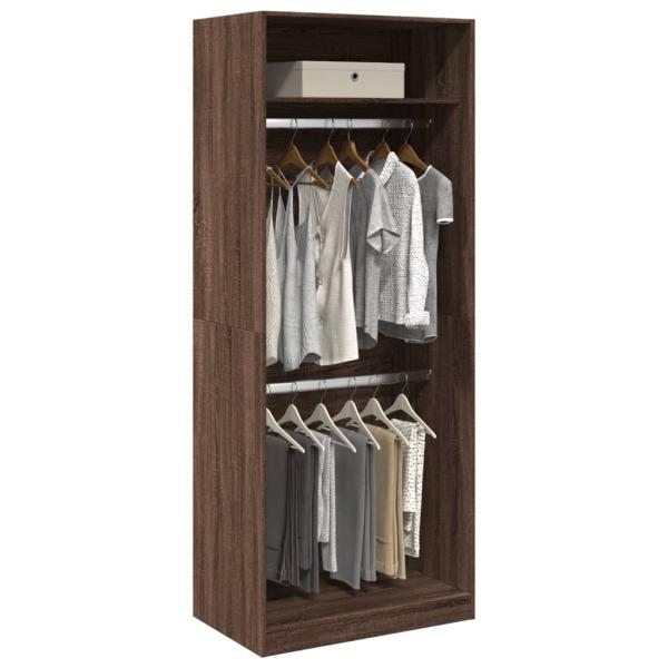 ARDEBO.de - Kleiderschrank Braun Eichen-Optik 80x50x200 cm Holzwerkstoff