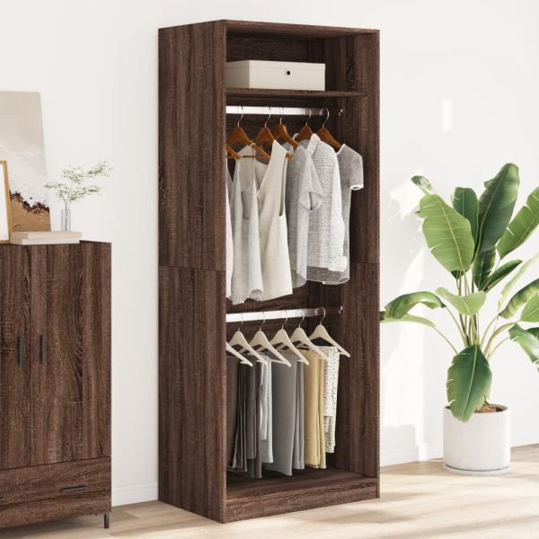 Kleiderschrank Braun Eichen-Optik 80x50x200 cm Holzwerkstoff
