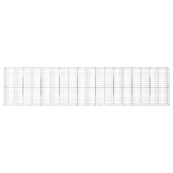 Gabione mit Deckel 900x50x200 cm Verzinktes Eisen