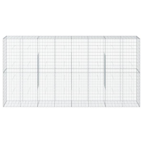 Gabione mit Deckel 400x50x200 cm Verzinktes Eisen
