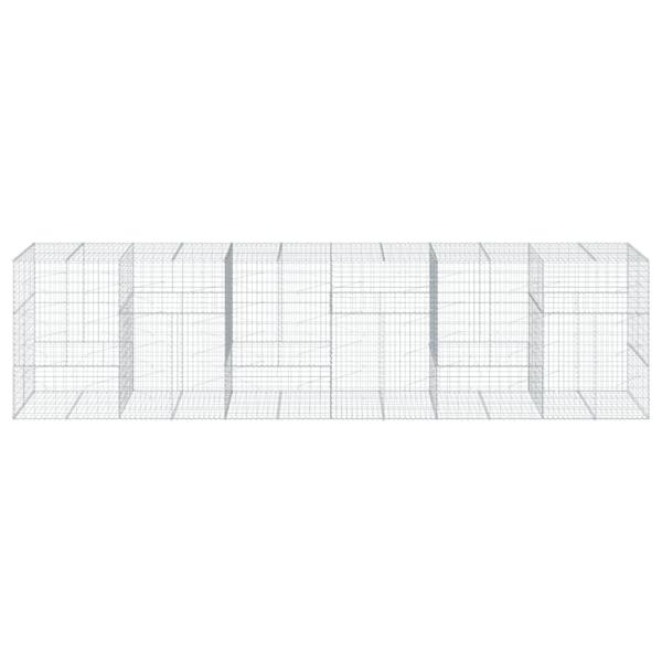 Gabione mit Deckel 600x100x150 cm Verzinktes Eisen