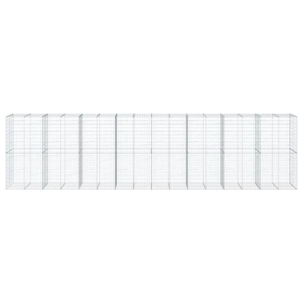 Gabione mit Deckel 800x100x200 cm Verzinktes Eisen