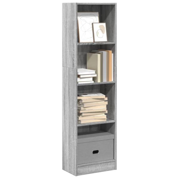 ARDEBO.de - Bücherregal Grau Sonoma 40x24x143 cm Holzwerkstoff
