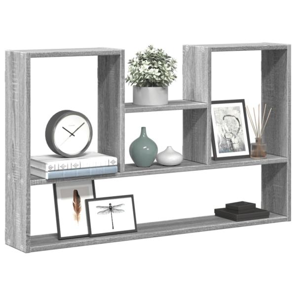 ARDEBO.de - Wandregal Grau Sonoma 99x15x60 cm Holzwerkstoff