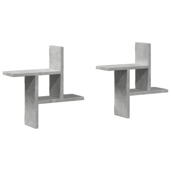 ARDEBO.de - Wandregale 2 Stk. Betongrau 38x12x38 cm Holzwerkstoff