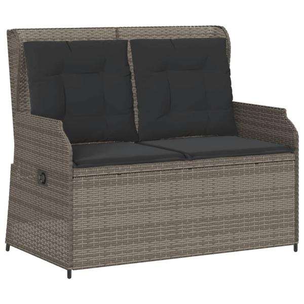 ARDEBO.de - 3-tlg. Garten-Lounge-Set mit Kissen Grau Poly Rattan