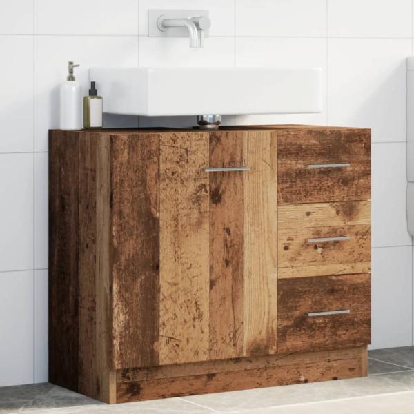ARDEBO.de - Waschbeckenunterschrank Altholz-Optik 63x30x54 cm Holzwerkstoff