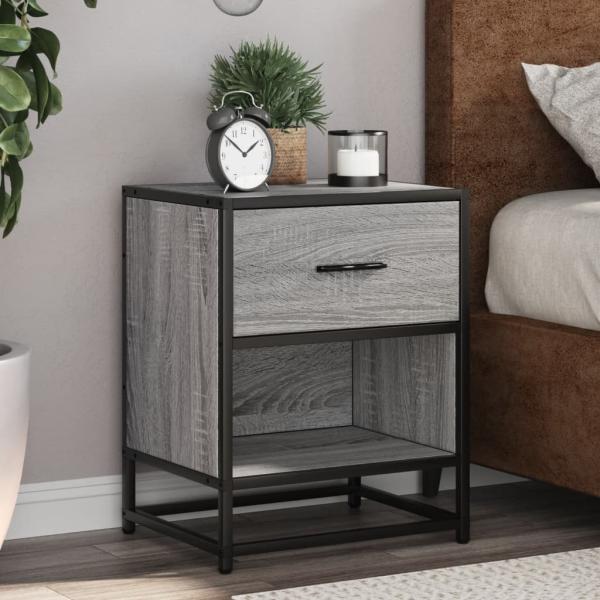 ARDEBO.de - Nachttische 2 Stk. Grau Sonoma 40x31x50 cm Holzwerkstoff