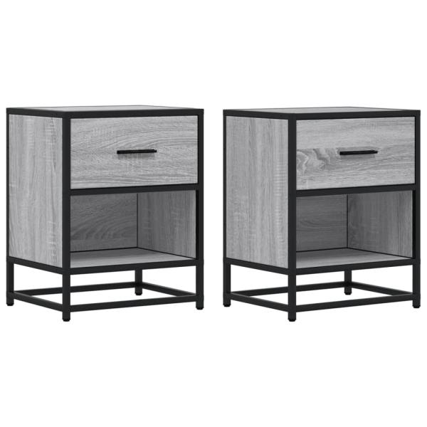 ARDEBO.de - Nachttische 2 Stk. Grau Sonoma 40x31x50 cm Holzwerkstoff