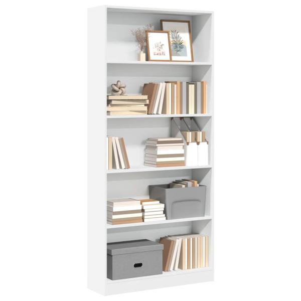 ARDEBO.de - Bücherregal Weiß 80x24x176 cm Holzwerkstoff