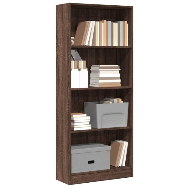 ARDEBO.de - Bücherregal Braun Eichen-Optik 60x24x143 cm Holzwerkstoff