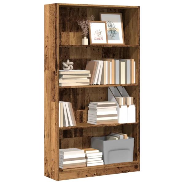 ARDEBO.de - Bücherregal Altholz-Optik 80x24x143 cm Holzwerkstoff