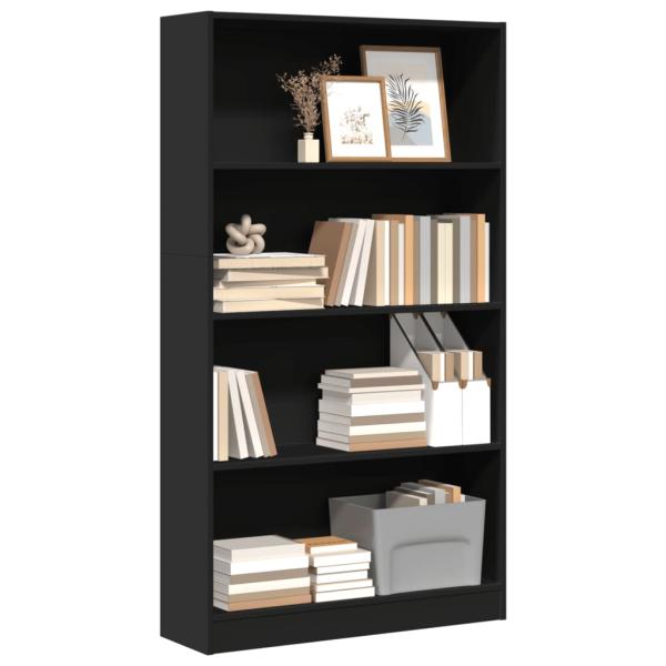 ARDEBO.de - Bücherregal Schwarz 80x24x143 cm Holzwerkstoff
