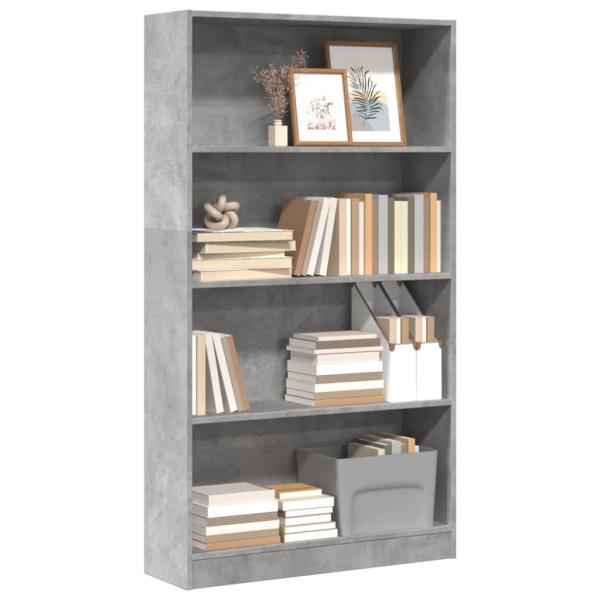 ARDEBO.de - Bücherregal Betongrau 80x24x143 cm Holzwerkstoff