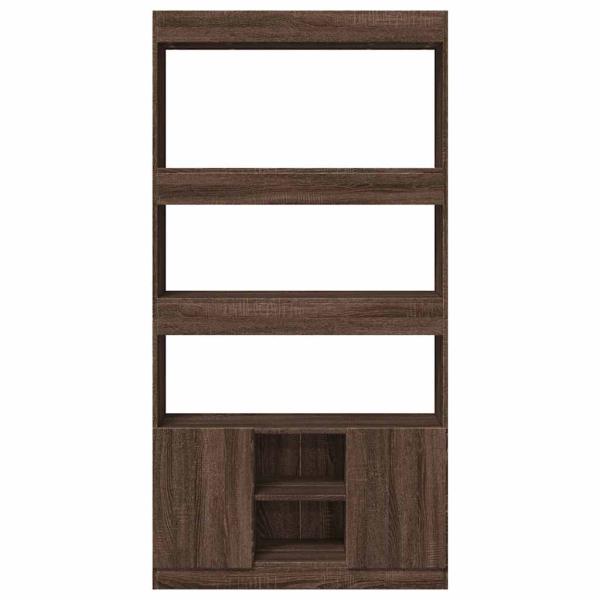 Highboard Braun Eichen-Optik 92x33x180 cm Holzwerkstoff