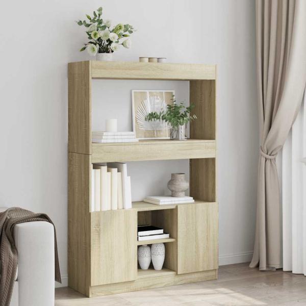 ARDEBO.de - Highboard Sonoma-Eiche 92x33x140 cm Holzwerkstoff