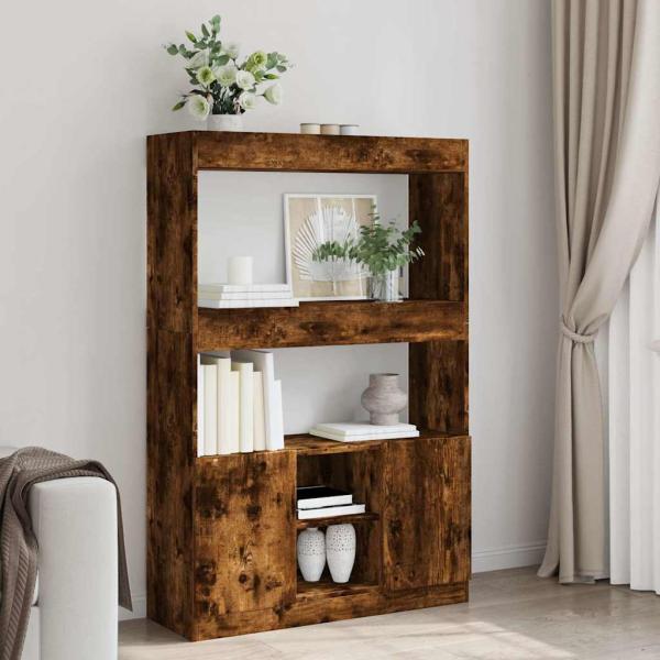 ARDEBO.de - Highboard Räuchereiche 92x33x140 cm Holzwerkstoff