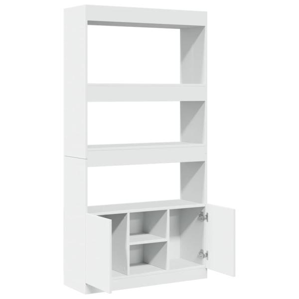 Highboard Weiß 92x33x180 cm Holzwerkstoff