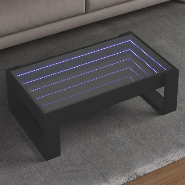 ARDEBO.de - Couchtisch mit Infinity-LED Schwarz 90x53x30 cm