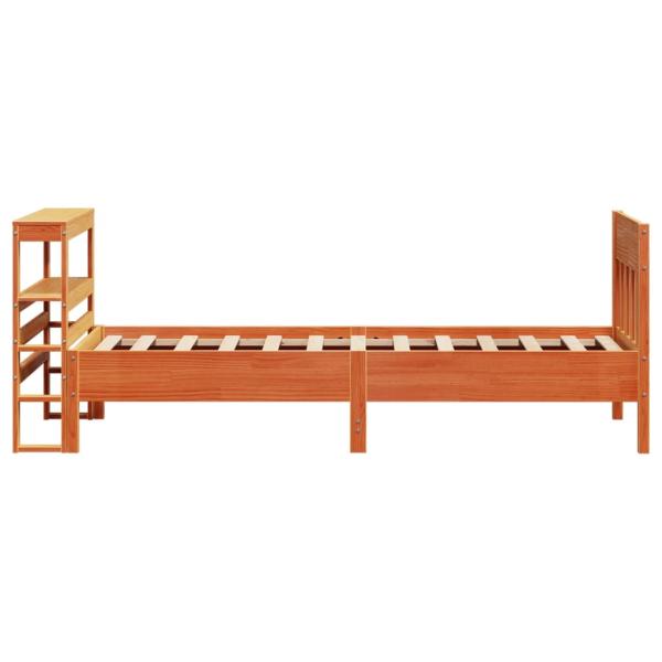 Massivholzbett ohne Matratze Wachsbraun 75x190 cm Kiefernholz