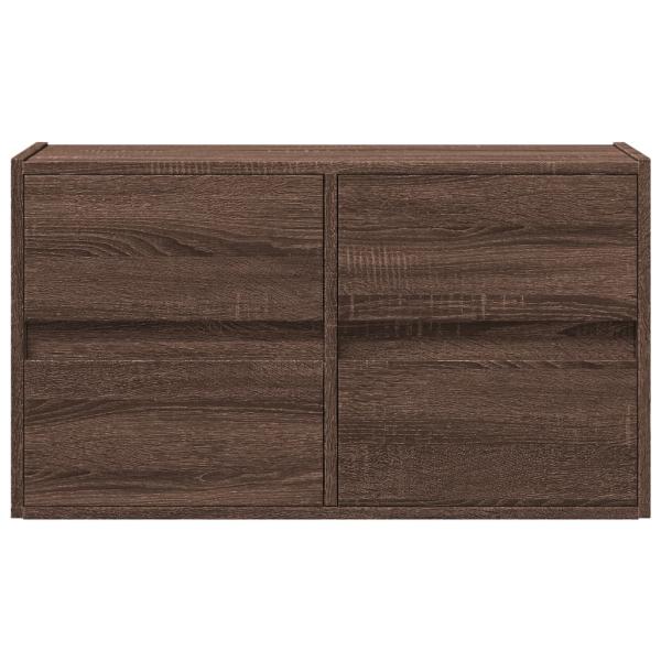 TV-Wandschrank mit LED-Beleuchtung Braun Eiche-Optik 80x31x45cm