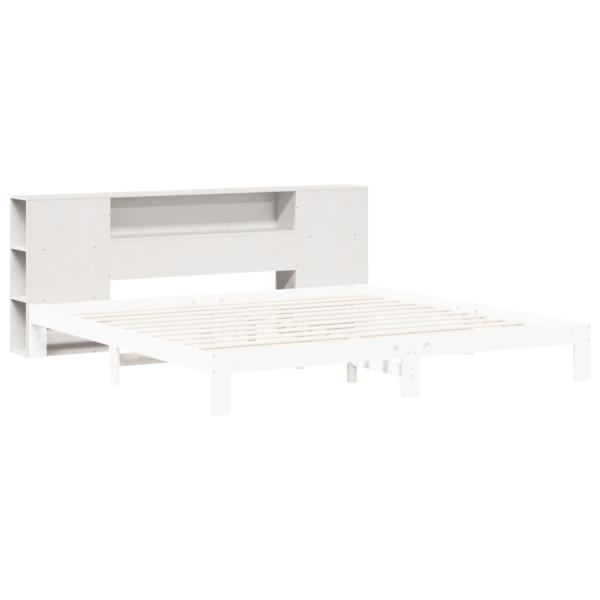 Kopfteil mit Stauraum Weiß 180 cm Massivholz Kiefer