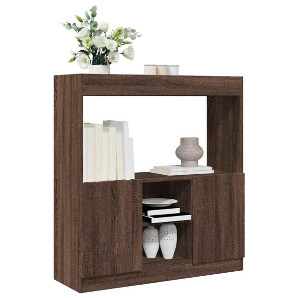 ARDEBO.de - Highboard Braun Eichen-Optik 92x33x100 cm Holzwerkstoff