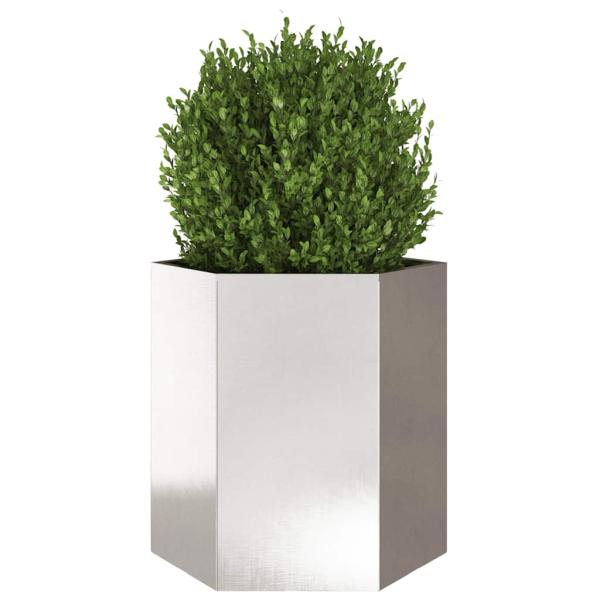 Pflanzkübel Sechseckig 46x40x45 Edelstahl