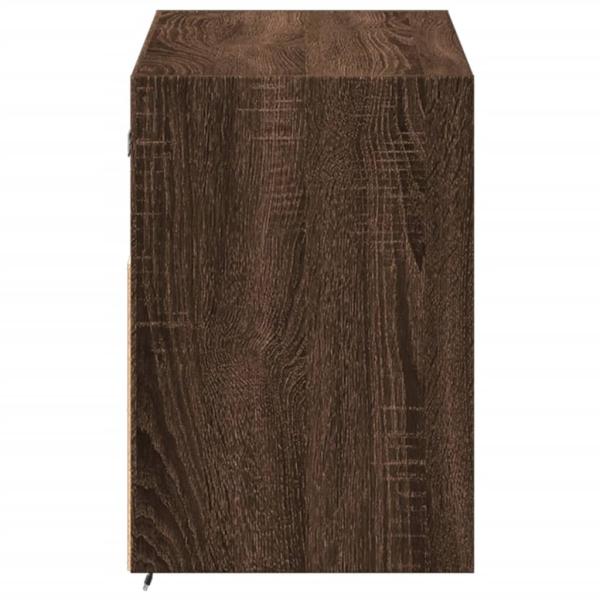 TV-Wandschrank LED-Beleuchtung Braun Eichen-Optik 100x31x45 cm