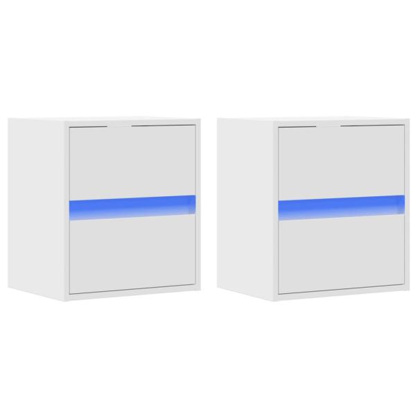 TV-Wandschränke mit LED-Beleuchtung 2 Stk. Weiß 41x31x45 cm
