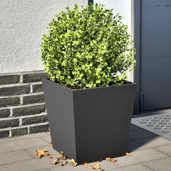ARDEBO.de - Pflanzkübel 2 Stk. Schwarz 40x40x40 cm Stahl