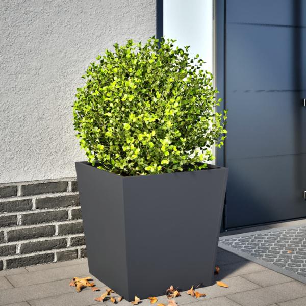 ARDEBO.de - Pflanzkübel Anthrazit 50x50x50 cm Stahl