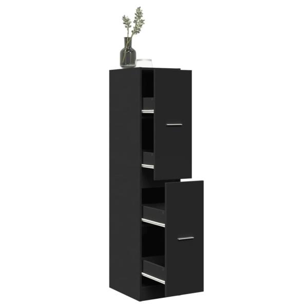ARDEBO.de - Apothekerschrank Schwarz 30x41x144,5 cm Holzwerkstoff