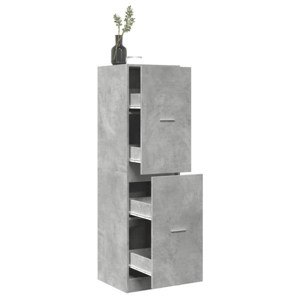 ARDEBO.de - Apothekerschrank Betongrau 40x41x144,5 cm Holzwerkstoff