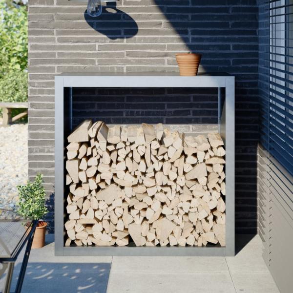 ARDEBO.de - Brennholzregal 100x40x100 cm Verzinkter Stahl