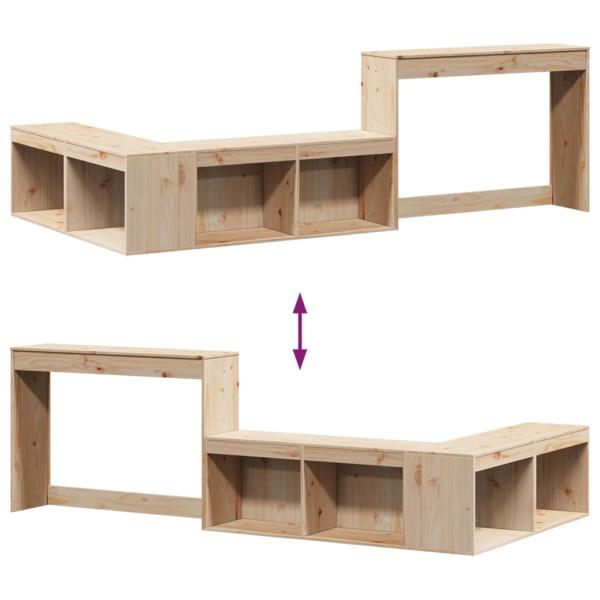 Nachttisch mit Schreibtisch 232x122x75 cm Massivholz Kiefer