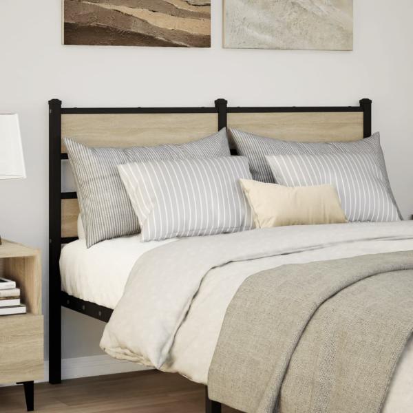 ARDEBO.de - Kopfteil Sonoma-Eiche 120 cm Eisen und Holzwerkstoff