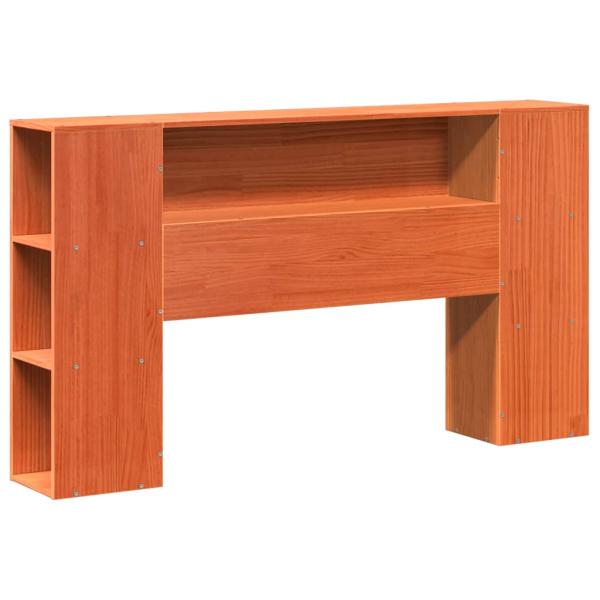 Massivholzbett mit Regal ohne Matratze Wachsbraun 150x200 cm