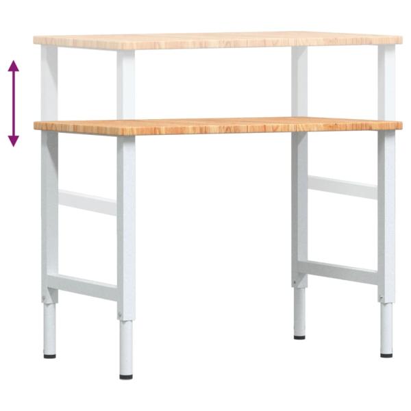 ARDEBO.de - Werkbank Hellbraun 100x60x(71,5-98) cm Massivholz Eiche