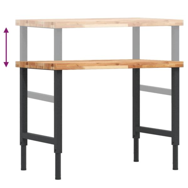 Werkbank 100x60x(73-99,5) cm Massivholz Akazie Rechteckig