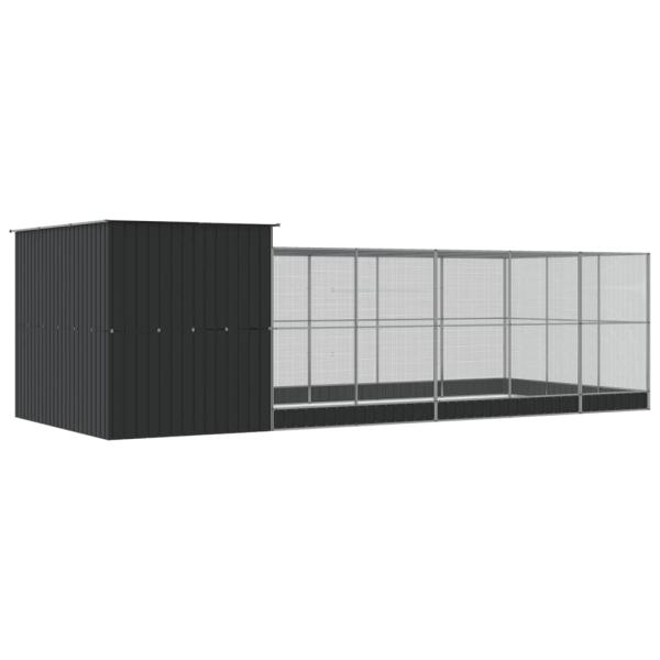 Voliere mit Erweiterung Silbern 704x303x216 cm Stahl