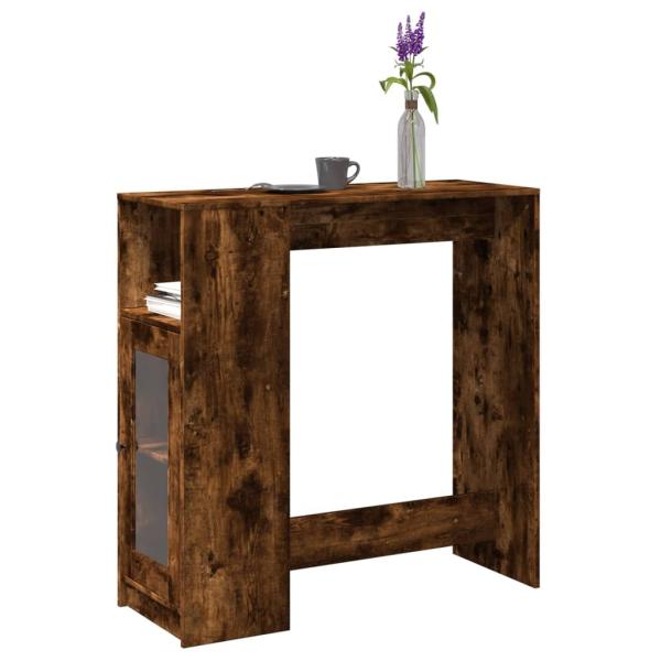 ARDEBO.de - Bartisch mit Regal Räuchereiche 101x40x103,5 cm Holzwerkstoff
