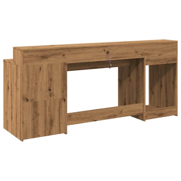 LED-Schreibtisch Artisan-Eiche 200x55x91 Holzwerkstoff