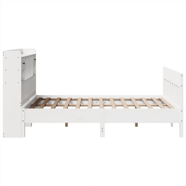 Massivholzbett ohne Matratze Weiß 150x200 cm Kiefernholz