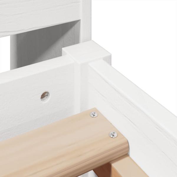 Massivholzbett ohne Matratze Weiß 75x190 cm Kiefernholz